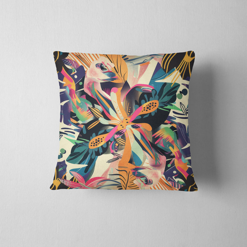 Housse de coussin réversible Floral Maximalist Floral, H 16 po x l 16 po