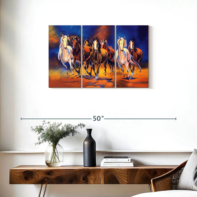Vaastu Horses, 20" H x 33" W