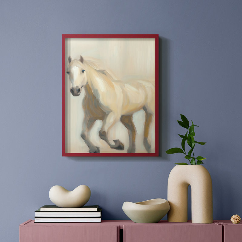 ANIMALS Series CECXL - reproduction encadrée de qualité supérieure - prête à être accrochée - aucun clou requis, Rouge