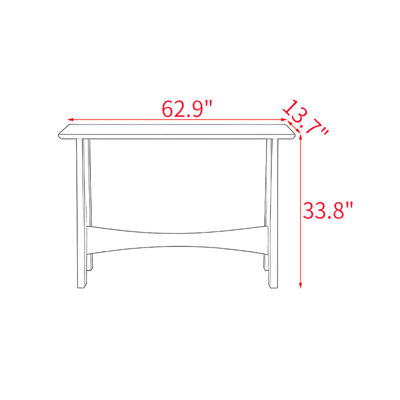 Table de véranda entièrement en bois massif de style français., H 33,8 po x l 62,9 po x P 13,7 po