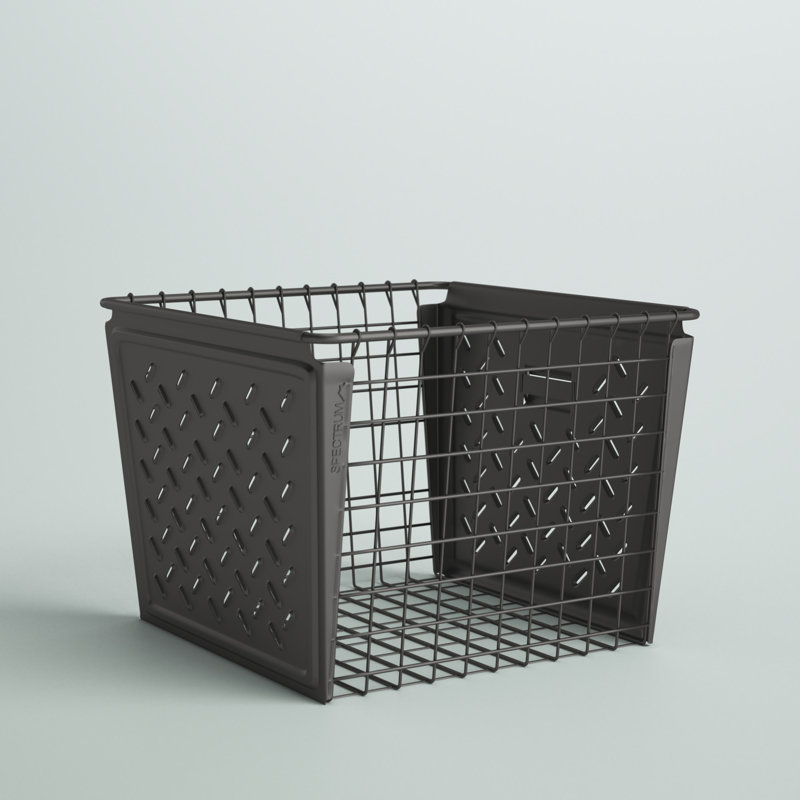 Panier en métal / fil métallique rétro, Gris industriel