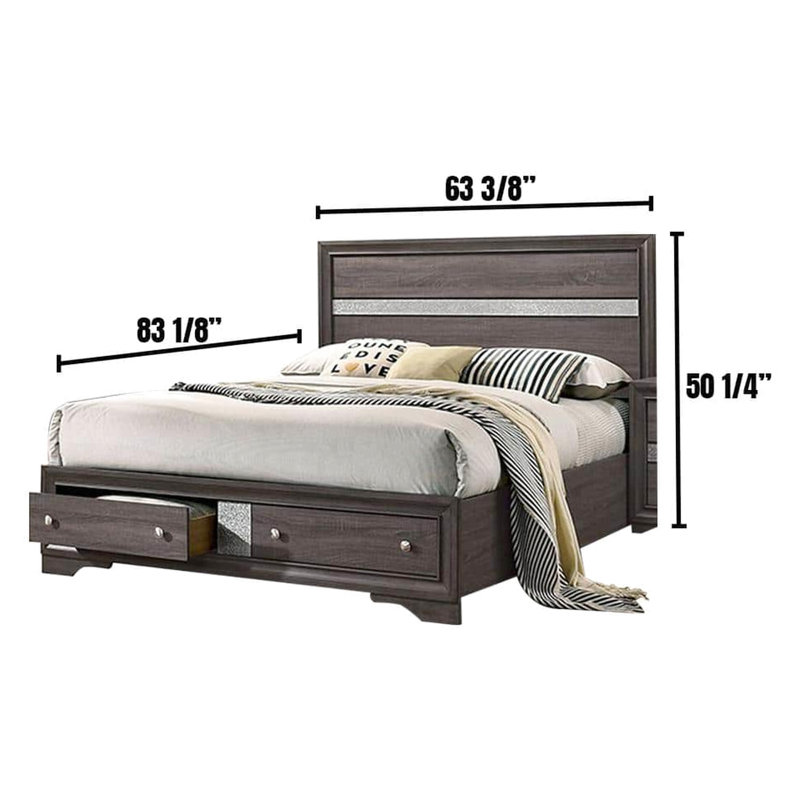 Gray Queen Bed With Drawers, Contemporary Sophistication - Bedroom Class Revolutionized Drawers For Modern Chic Furniture Option