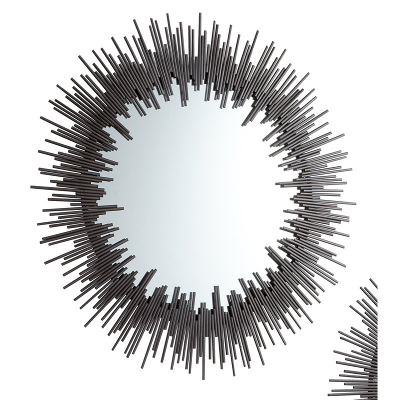 Aurora Round Metal Mirror, 41" H x 41" W