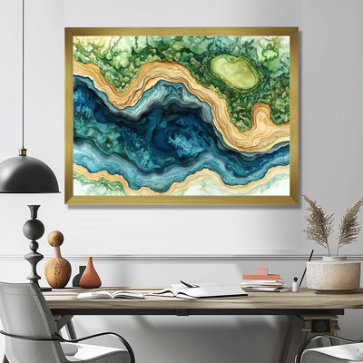 Abstract Golf Course Champions Horizon II - Golf Framed Wall Art