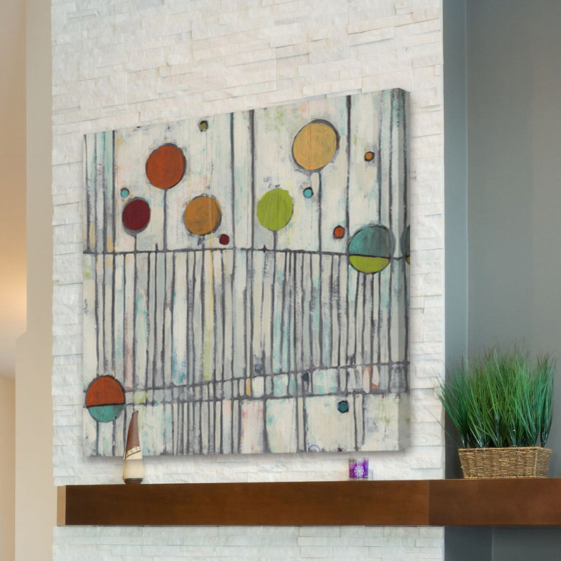 « suspendu arpeggio iii », reproduction d’art sur toile tendue, H 18 po x l 18 po x P 1,5 po