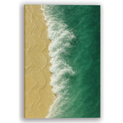 “Emerald Shoreline Serenity” Wrapped Canvas Print