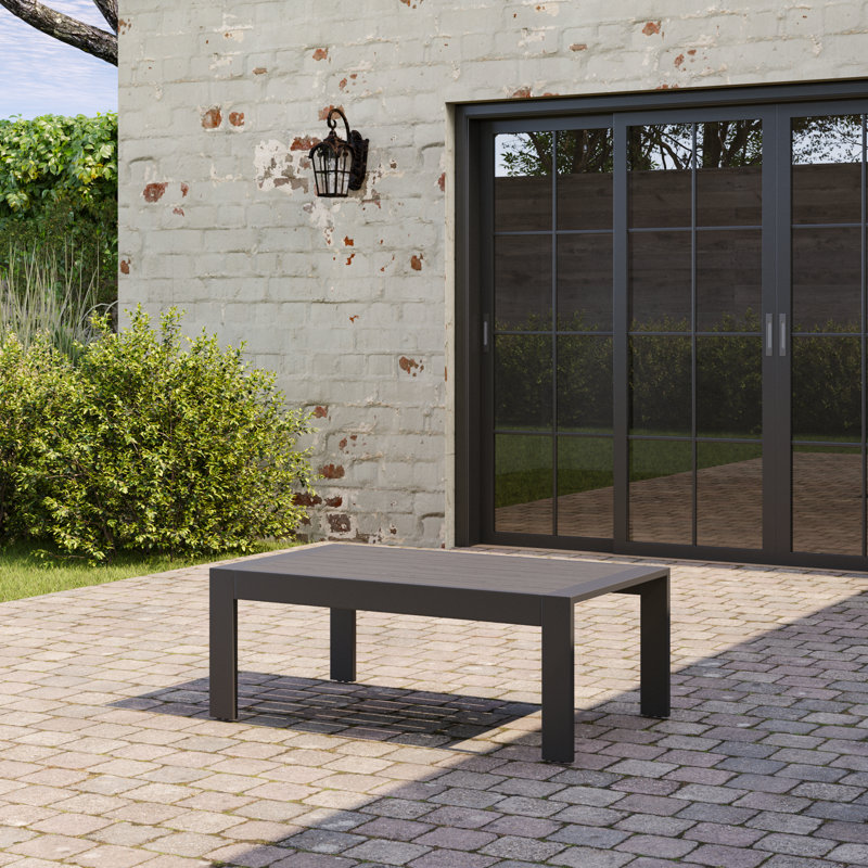 Outdoor Aluminum Coffee Table, Black