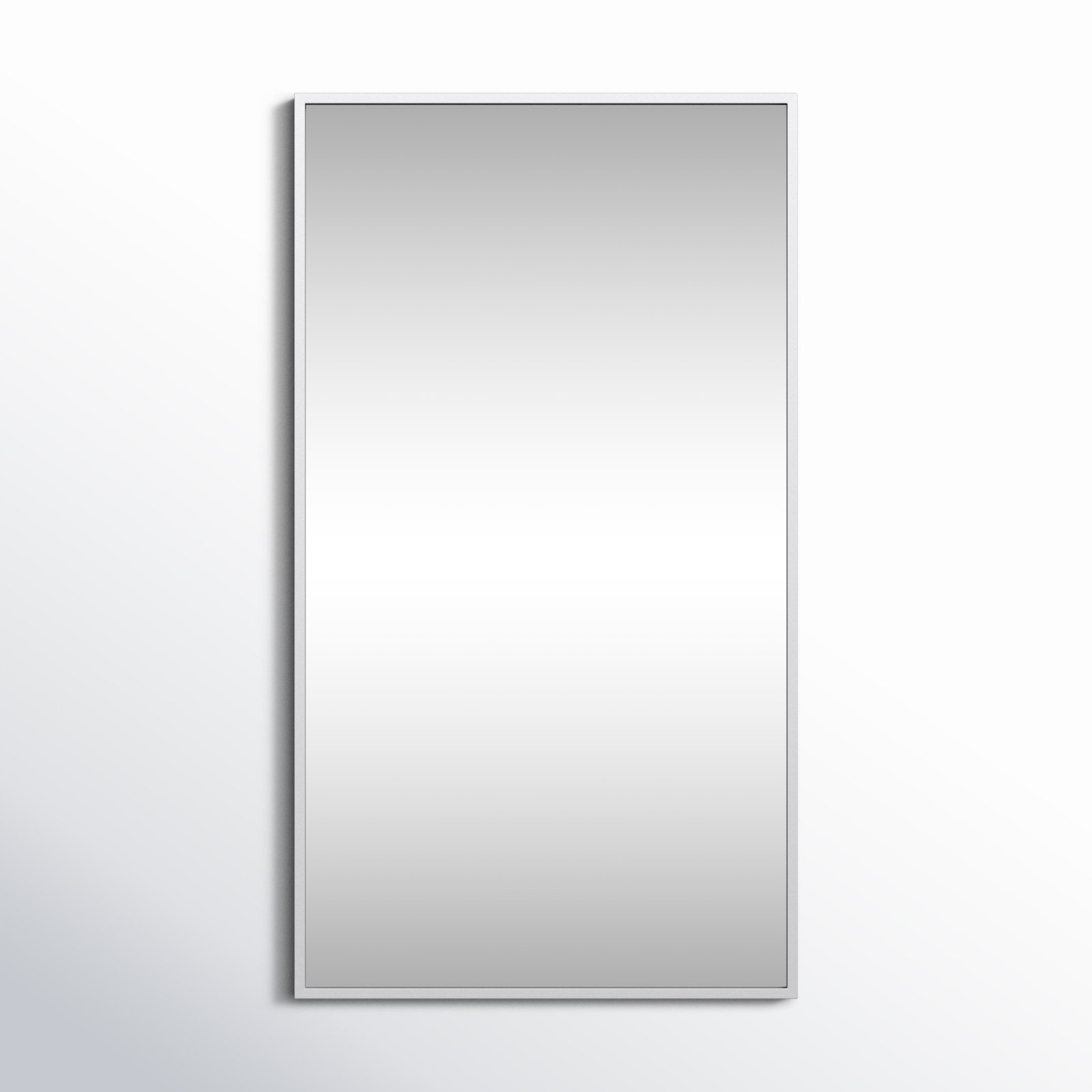 Sabine Metal Rectangle Wall Mirror, 36" x 20", White