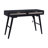 Mid-Century Modern 45" Solid Wood Home Office Writing Desk with Linen-Inset Storage Drawers,  Black-1194566696