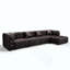 Ensemble de canapé moderne, canapé modulaire rembourré en similicuir 4 places avec conception touffetée à la main pure, 1 repose-pieds et 4 coussins, combinaison multiple pour le salon