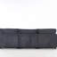 Canapé d'angle modulaire en velours en forme de U (3 places) avec 1 pouf et 2 coussins lombaires