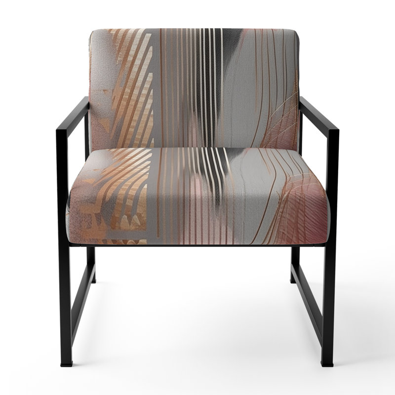 Chaise d'appoint rembourrée abstraite rose, Noir