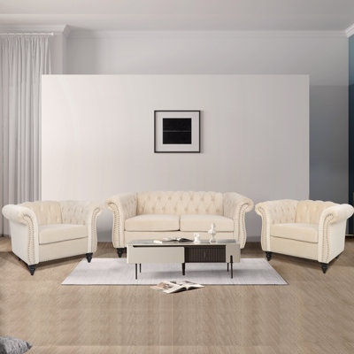 Ethanjames 3 - Piece Velvet Living Room Set