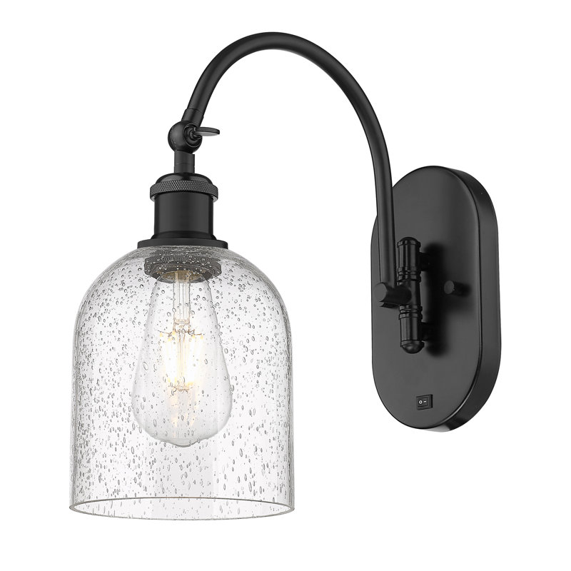 Odaniel Steel Armed Sconce, Matte Black, Seedy