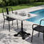 Table bistro de patio 31,5 "carrée avec plateau en pierre frittée et base en fonte-130161223