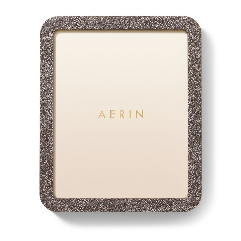 Shagreen Leather Picture Frame, Chocolate, 8" x 10"
