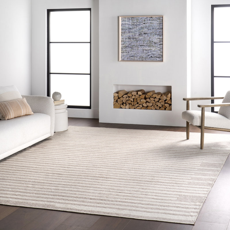  Tapis rayé intérieur / extérieur Skylah, Rectangle 9 pi 6 po x 13 pi 6 po