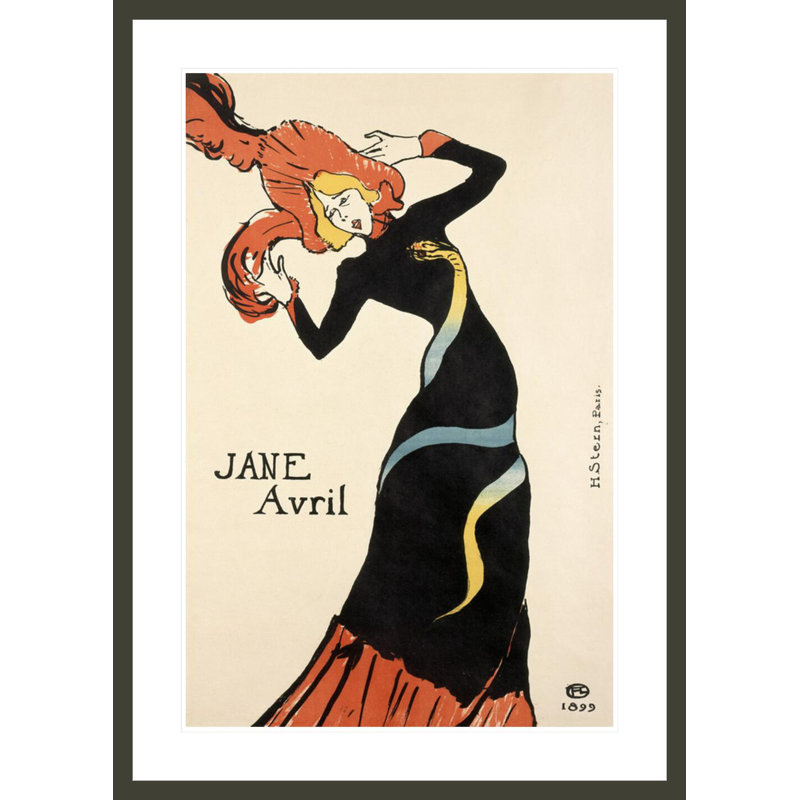 «Jane Avril» par Henri de Toulouse-Lautrec, impression giclée encadrée, H 41,5 po x l 29,71 po