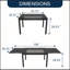 Table de salle à manger d'extérieur carrée extensible en aluminium, 90 cm de largeur x 135 à 269 cm de longueur