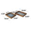 Brown Wood Floral Living Room Decor Tray with Tile Patterns, Set of 2 23", 19"W