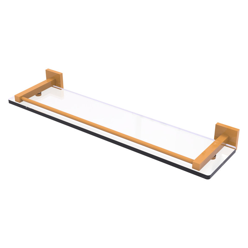 Tablette en verre Montero de la collection Montero, H 2 po x l 22 po x P 5,7 po, Or espagnol