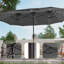 Parasol à double face 13 po x 7,2 pi à énergie solaire avec grand auvent-453908778
