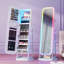 Jewellery Cabinet with Mirror Jewelry Armoire-1514111381