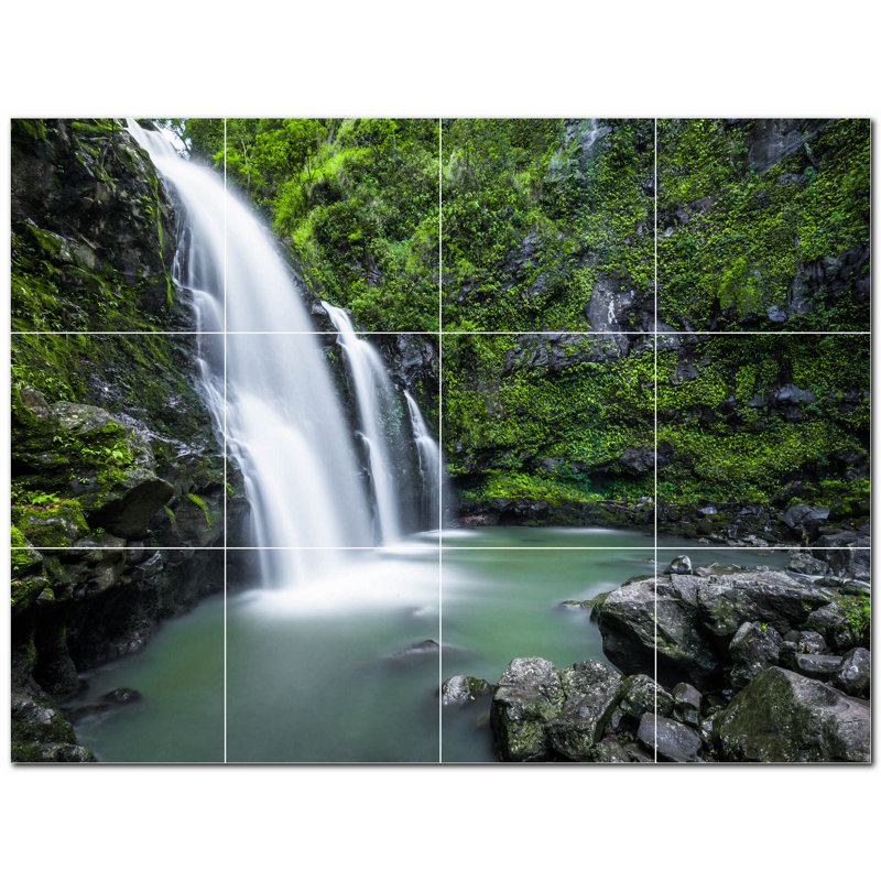 Murale en céramique satinée 6 "x 6" Waterfalls Photo