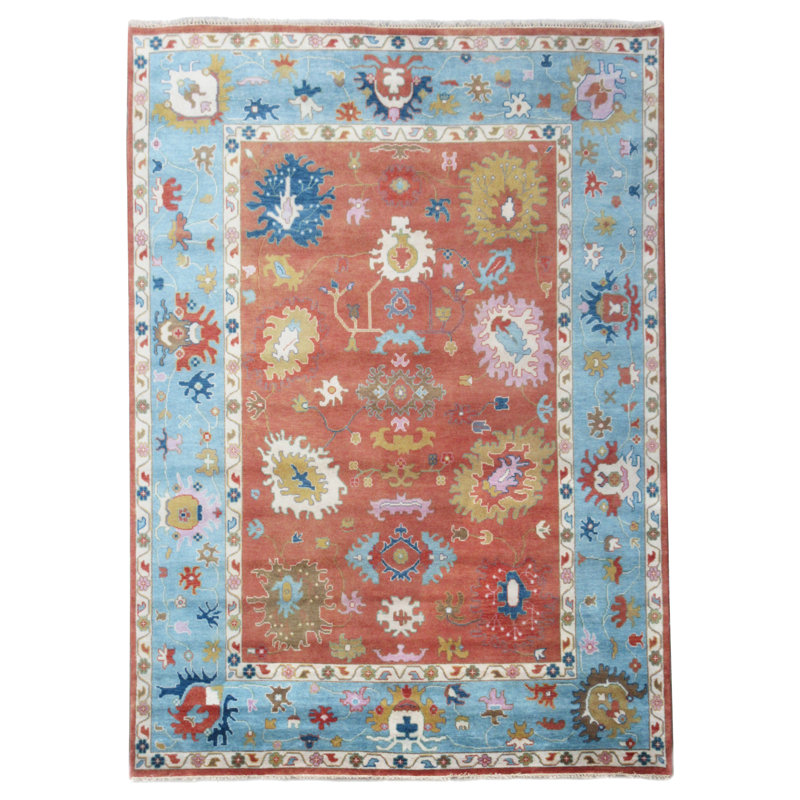 Tapis rouille 10X14 Oushak