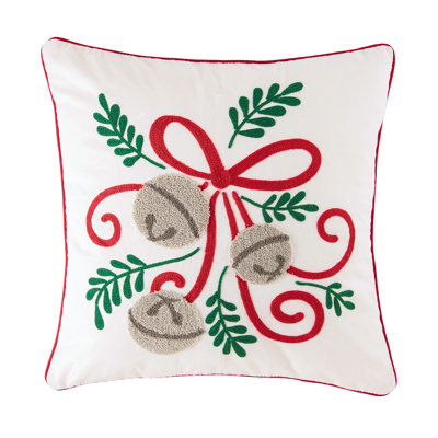 Watters Embroidered Cotton Throw Pillow
