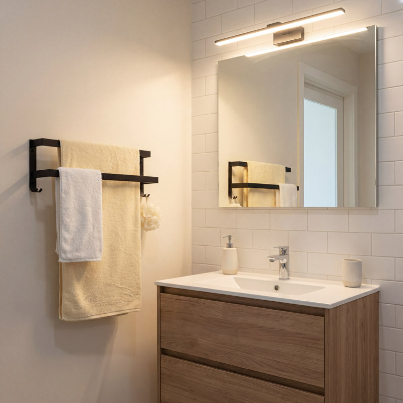 24in Double Towel Bar, Matte Black