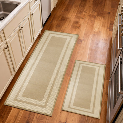 2 tapis de tapis de cuisine lavables à la machine et antidérapants pour tapis de cuisine, évier, buanderie et couloir, emballage roulé