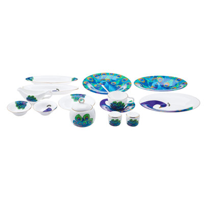 Grann 39 Piece Porcelain China Dinnerware Set - Service for 6