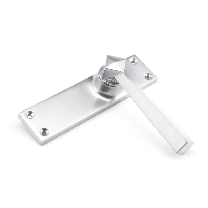 Straight Lever Latch Set, Satin Chrome