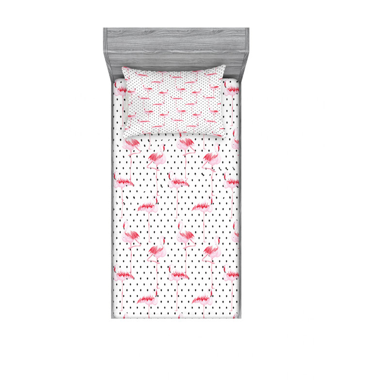 Microfiber Polka Dots Sheet Set, Twin Sheet Set + Fitted Sheet + Pillowcase