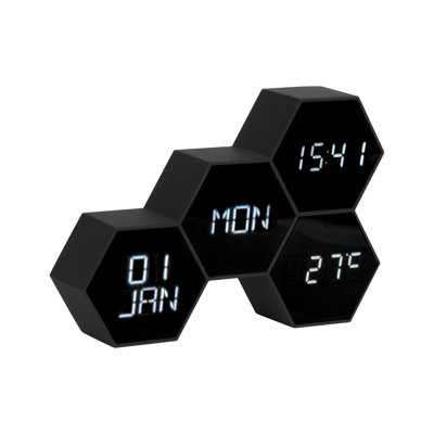 Six In The Mix Digital Plastic / Acrylic Electric Alarm Tabletop Clock