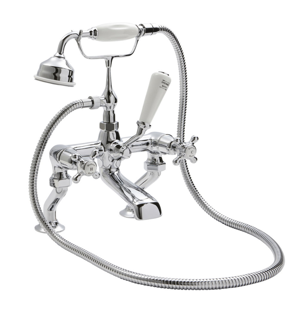 Topaz 3 Handle Deck Bath Shower Mixer Bath Filler with Diverter