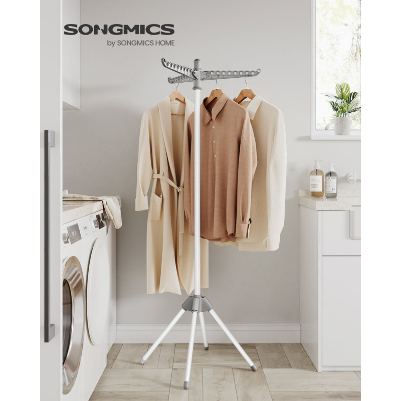 Metal Rotary / Umbrella Clothesline, Grey/Black, 150cm H x 65cm W x 65cm D