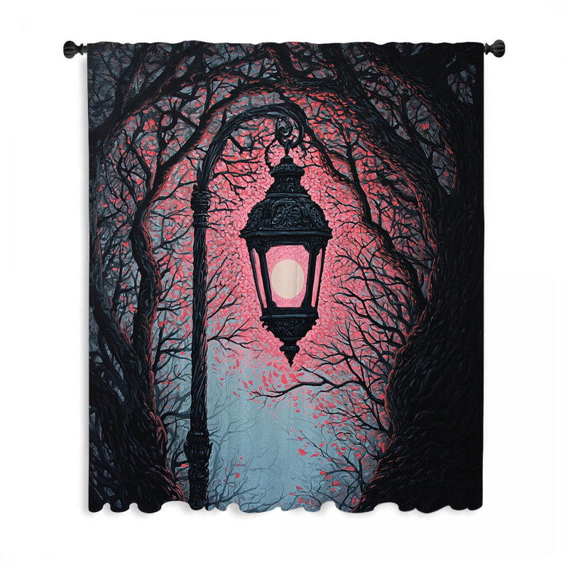 Lantern Window Curtains, Night Blockout & Sheer Curtains - 1 Panel, 50" W x 84" L