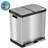 Stainless Steel 16 Gallon Step-On Multi-Compartments Trash and Recycling Bin