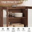 Armoire d'appoint moderne avec 6 portes en verre, commode d'appoint multifonctionnelle avec grand rangement et tablette réglable-157782726