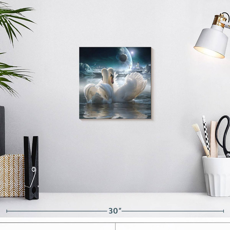 Brampt Celestial Swans, 10" H x 10" W