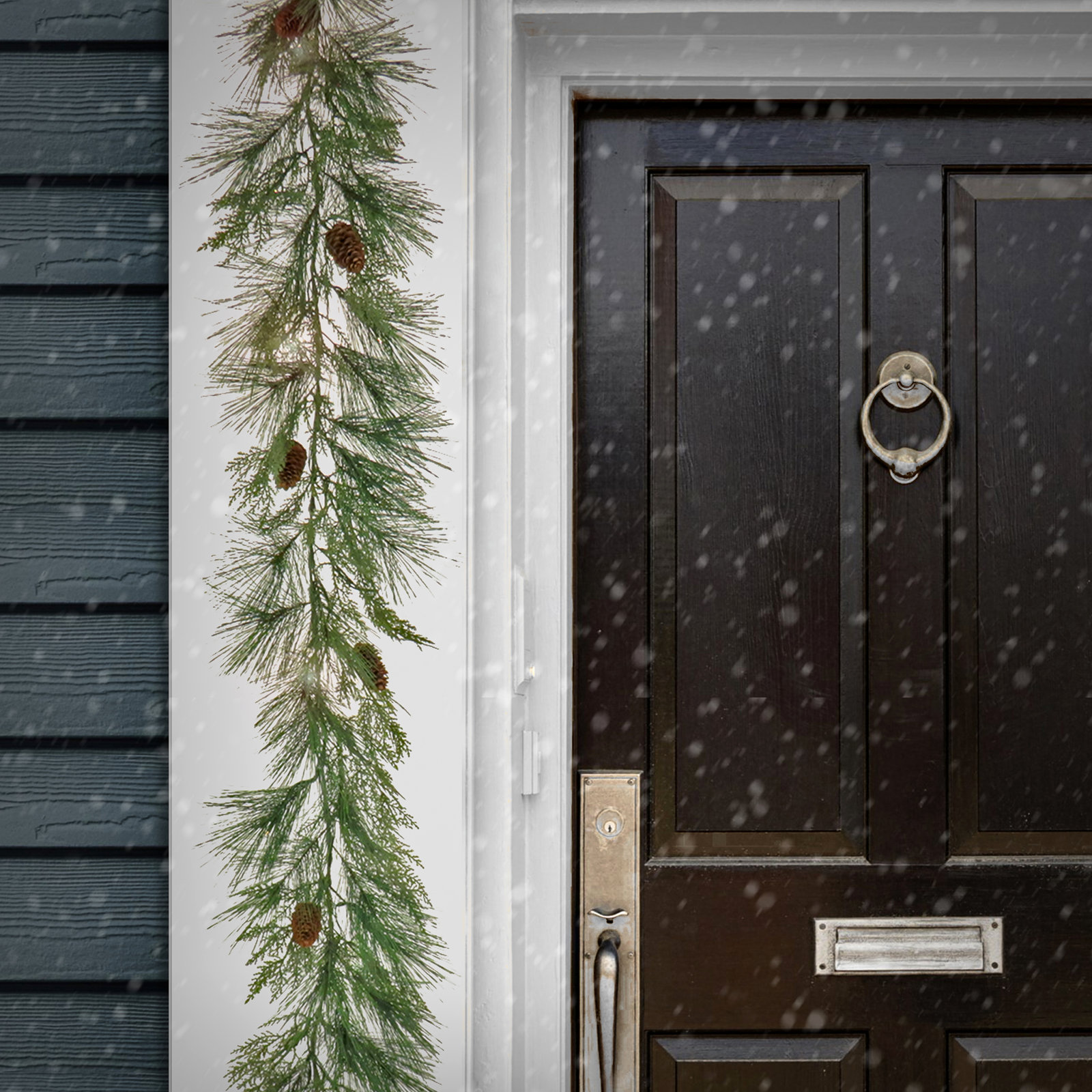 Pre-Lit Black Tie Cedar Garland, 6'