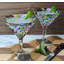 Verres à margarita mexicains soufflés à la main - 12 oz Martini Style - Confetti Rock