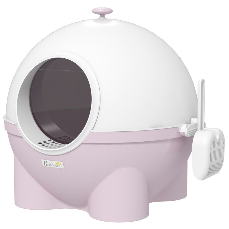 Hooded Cat Litter Box, Pink