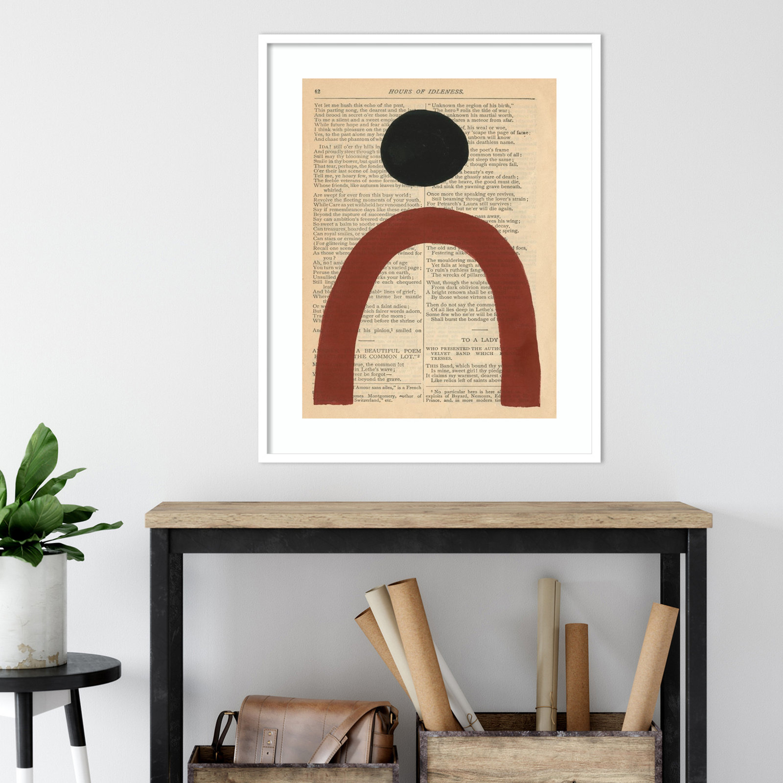 Modern Prose VI by W. Stramel, White Framed Paper, 35.38" H x 28.38" W x 0.88" D