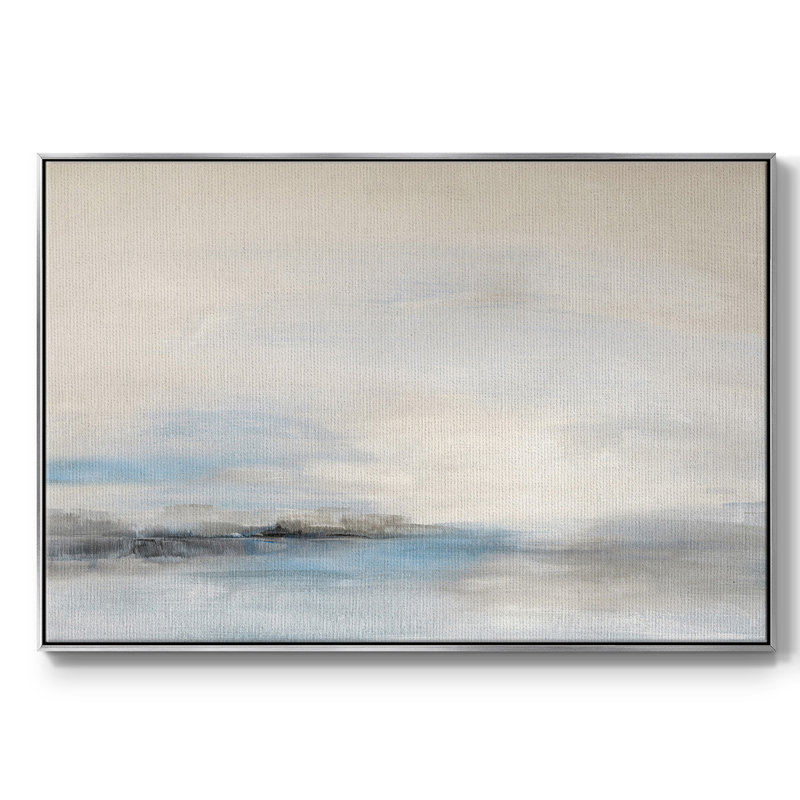 Doux distance encadrée sur toile, H 25 po x l 37 po x P 2 po, Encadrement argenté