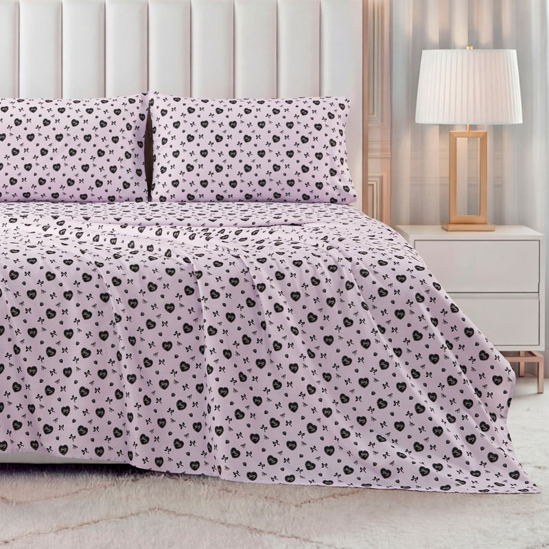 Juicy Couture Printed Microfiber Sheet Set, Vintage Juicy, King