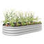 Lit de jardin surélevé en métal argenté, ovale pour bonheur - grand pot de fleurs argent-1761053779-1761053790