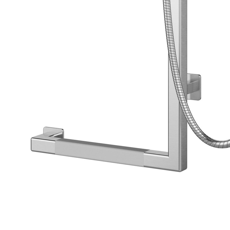 Barre coulissante Seville antidérapante, capacité de poids de 500 lb avec douchette multifonction droite, Nickel brossé